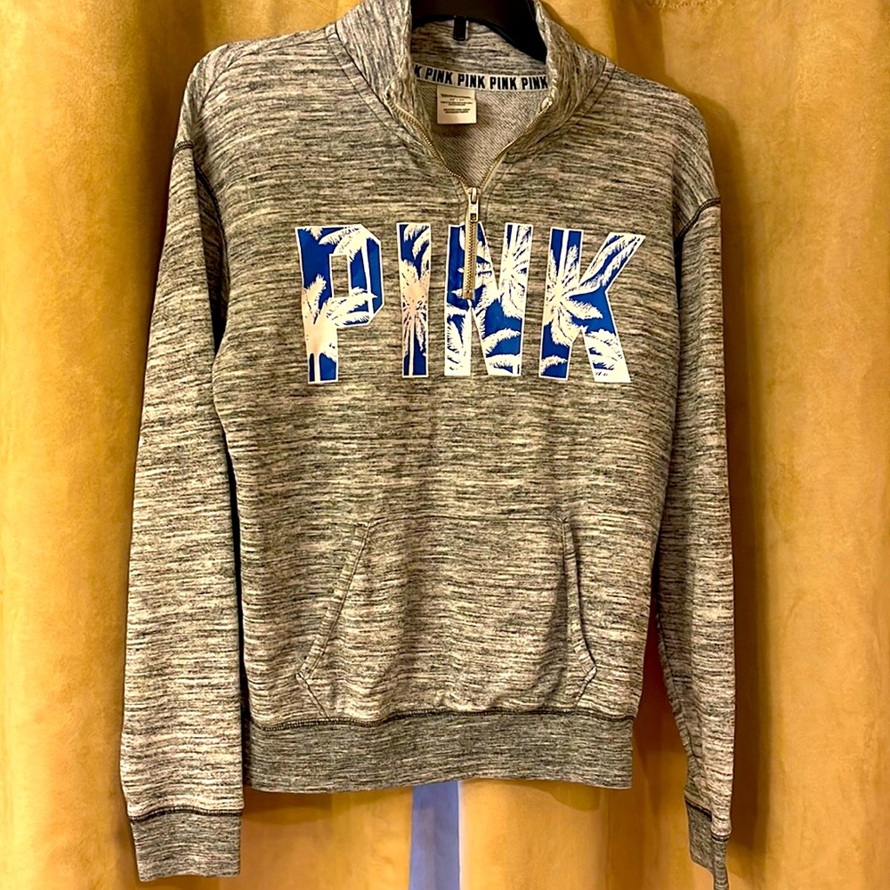 Gray Victoria’s Secret PINK half zipper sweat top